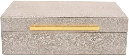 Ivory Shagreen box Faux Leather Decorative Boxes,Keepsake And Memory Storage Decorative Boxes wit... | Amazon (US)