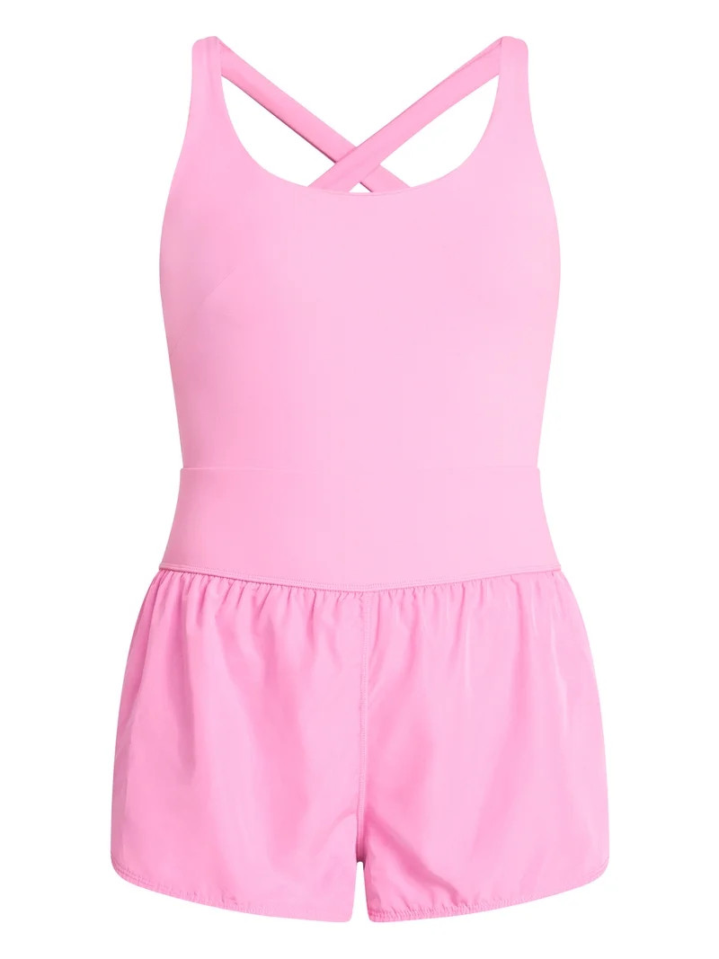 Avia Women's Cross Back Active Romper, Sizes XS-XXXL | Walmart (US)