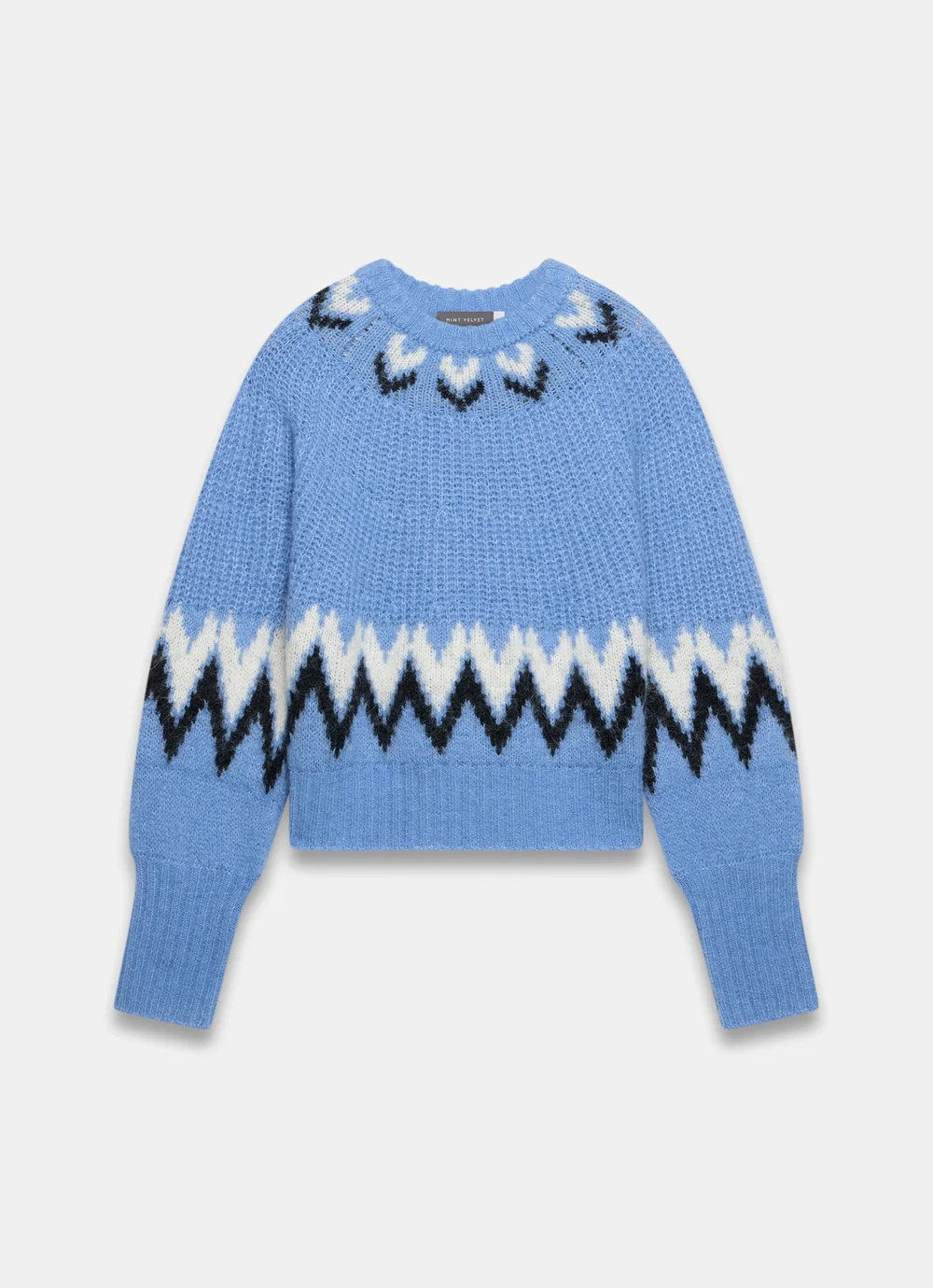 Blue Wool Blend Fairisle Jumper | Mint Velvet