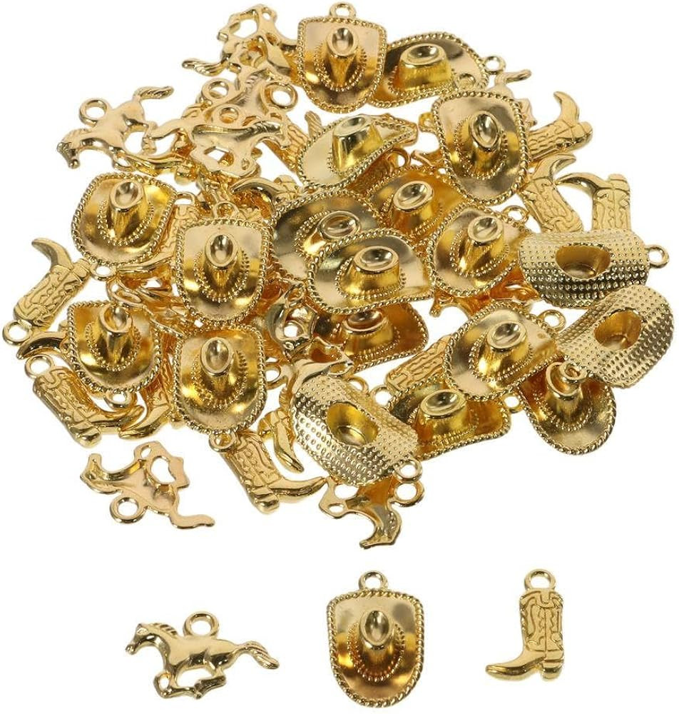 Western Themed Cowboy Charms Alloy Gold Western Cowboy Charms | Amazon (US)