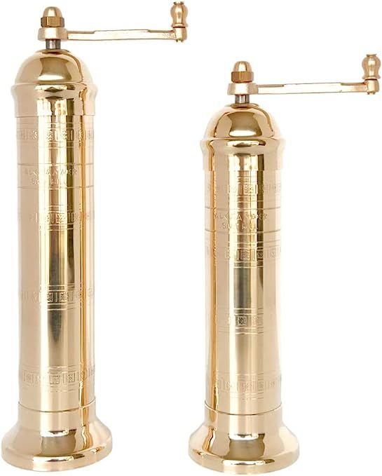 Amazon.com: The Original European Salt and Pepper Mill 9” Brass, Gold, 9 inches Brass Pepper Mi... | Amazon (US)