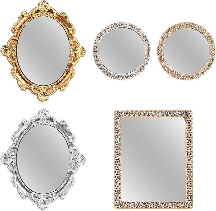 SAMCAMI Dollhouse Accessories Mini Mirror, 1/12 Scale Doll House Accessories and Furniture, Minia... | Amazon (US)