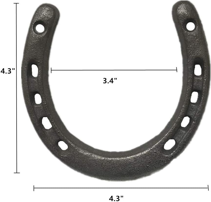 Cast Iron Horseshoe Wall Decor, Medium Horseshoe Sturdy Cast Iron 5 Holes On Each Side for Indoor... | Amazon (US)