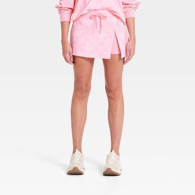 Women's Washed Jersey Slit Skort - JoyLab™ Pink Bandana Print L | Target