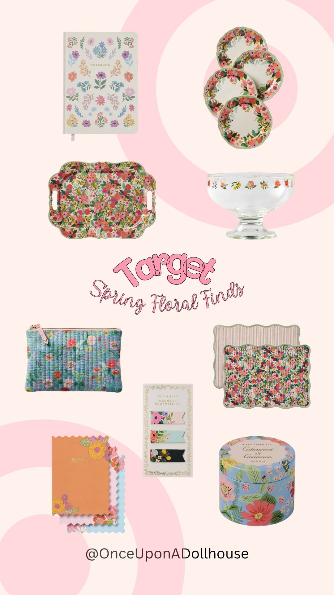 Target Spring Floral Finds! 

Planner, tin candle, pouch, plate, magnetic bookmark set, placemat 

#LTKSeasonal #LTKHome
