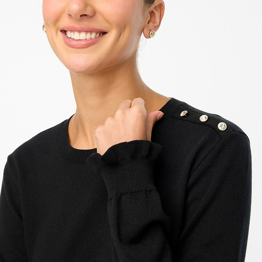 Ruffle rhinestone sweater | J.Crew Factory