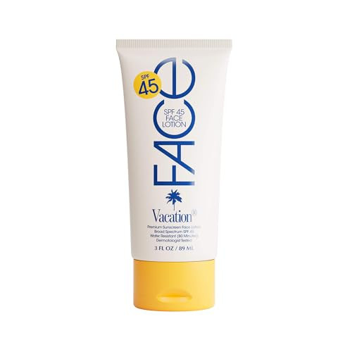 Vacation Classic Face Lotion SPF 45, Water Resistant, Broad Spectrum, Transparent on all skin tones, Lightweight, Daily Use Facial Sunscreen, Dermatologist-Tested, Vegan, 3 fl oz | Amazon (US)