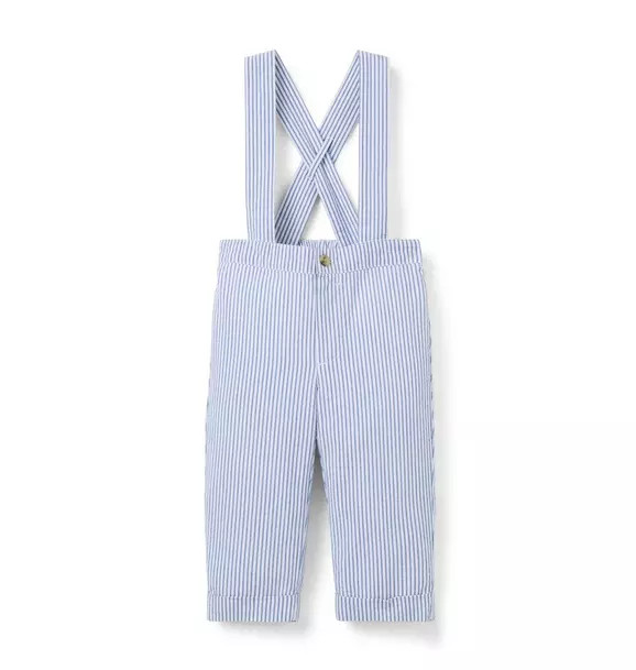 Baby Striped Seersucker Suspender Pant | Janie and Jack