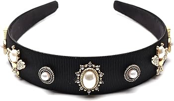 Perle Kristall Haarreif Stirnband für Frauen Haarband Elegant Haar-Accessoire 1stück, Schwarz | Amazon (DE)