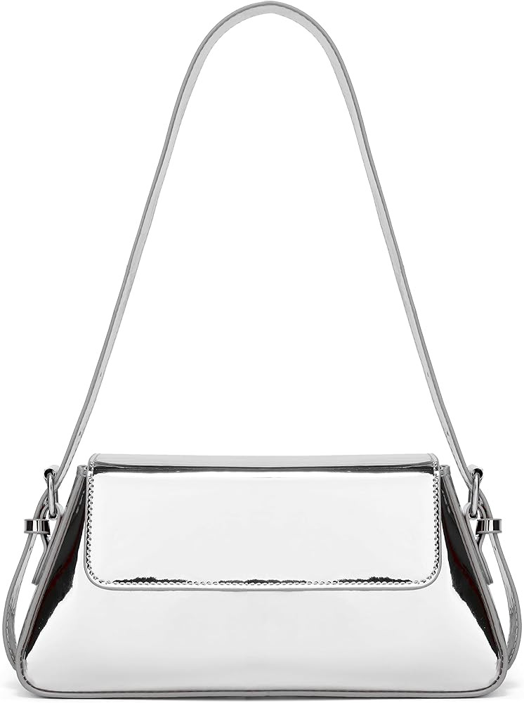 Hobo Bags for Women Patent Leather Tote Shiny Silver Purse Satchel Glossy Y2k Shoulder Bag Evenin... | Amazon (CA)