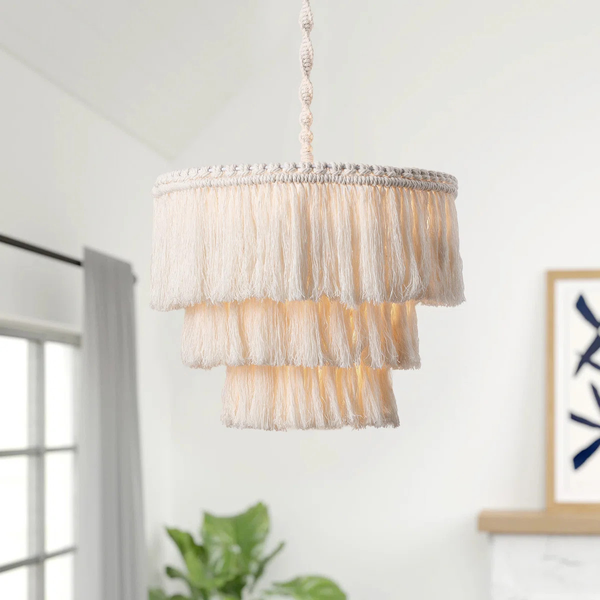 Inklen 1 - Light White Drum Pendant | Wayfair North America