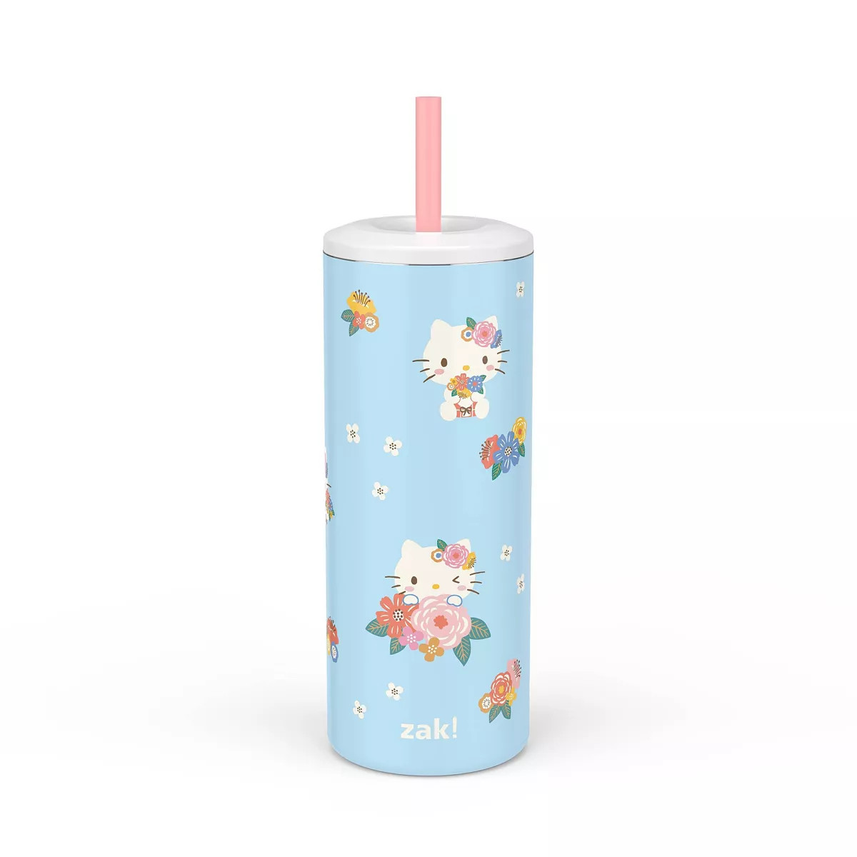Zak Designs 16 fl oz Stainless Steel Vacuum Insulated Hello Kitty Straw Tumbler: Kids Portable Dr... | Target