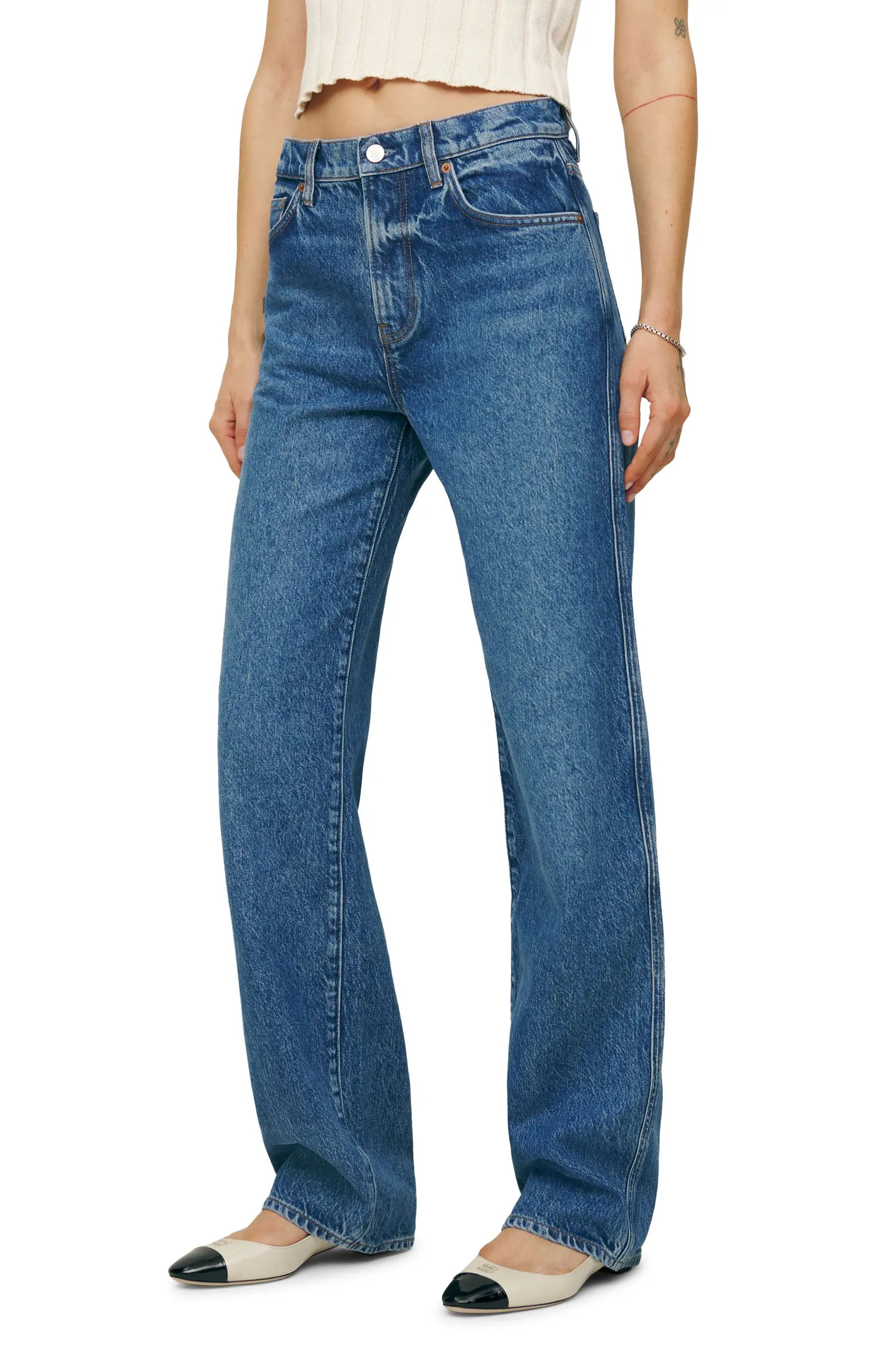 Val Baggy Distressed Straight Leg Jeans | Nordstrom