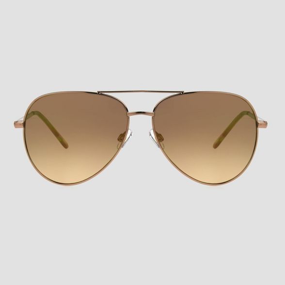 Women&#39;s Aviator Sunglasses - A New Day&#8482; Rose Gold | Target