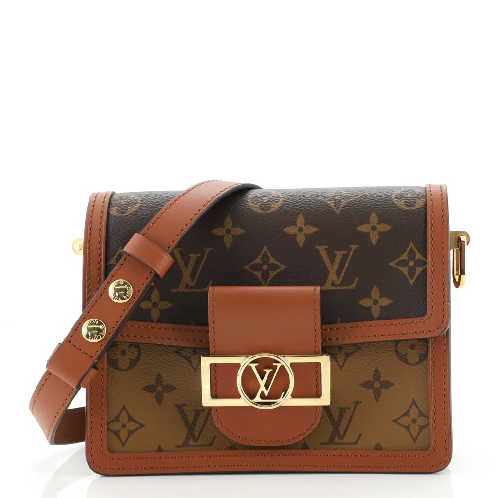 Louis Vuitton Dauphine Shoulder Bag Reverse Monogram Canvas Mini Brown 128385171 | Rebag