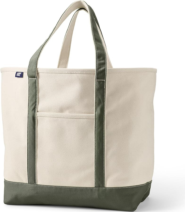 Lands' End Open Top Canvas Tote Bag | Amazon (US)