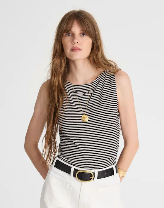 Boatneck Sleeveless Sweater | Madewell | Madewell
