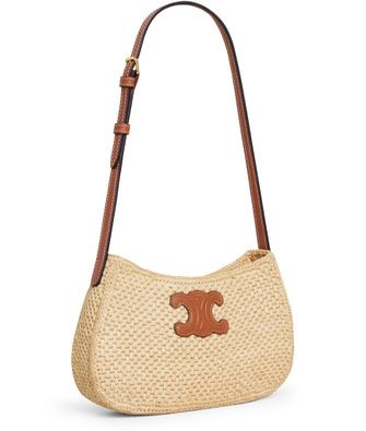Medium Tilly bag in raffia and calfskin - CELINE | 24S US