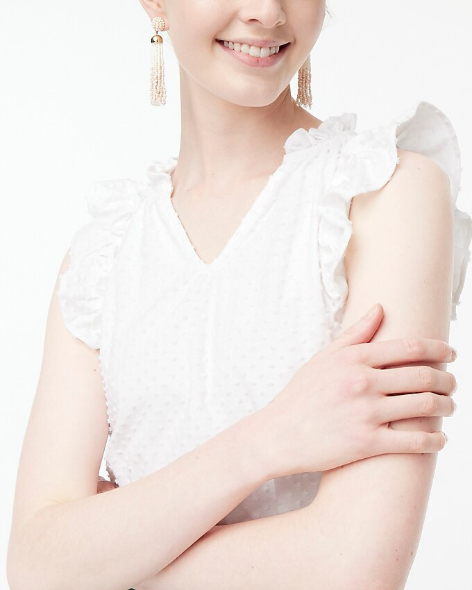 Ruffle-sleeve clip-dot top | J.Crew Factory