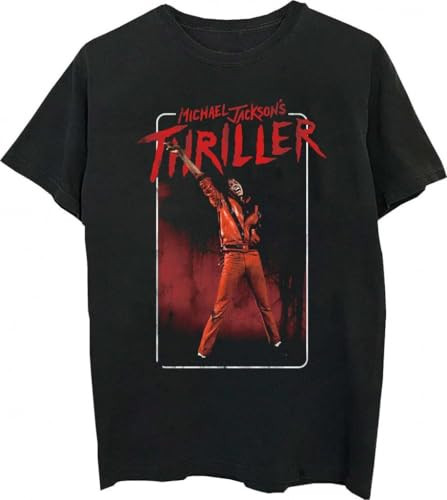 Michael Jackson Official Merch Thriller T-Shirt, Black, X-Large | Amazon (US)