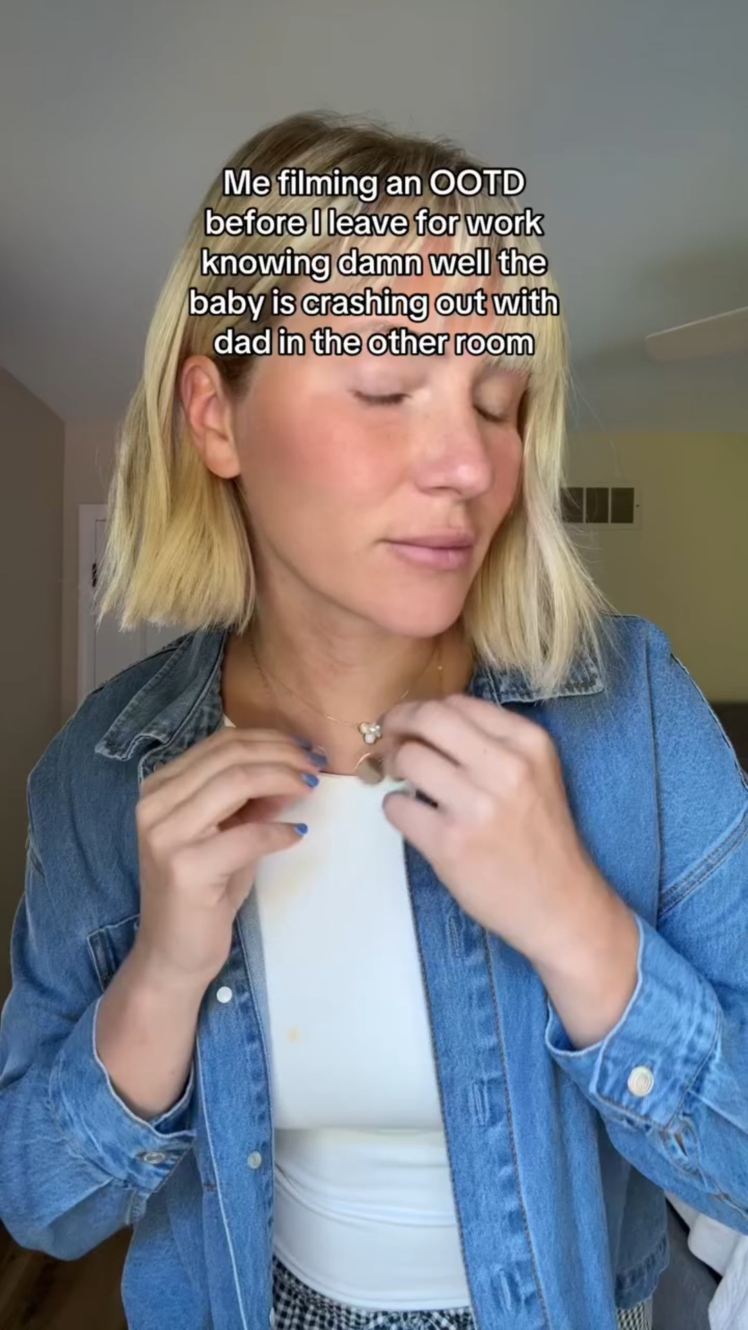 Sorry dad I’ll be back tonight 👋🏻 #ootd #grwm #momlife #workingmom #momcontent #momstyle #postpartumstyle