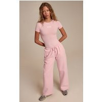 Pink Prettylittlething Wide Leg Jogger | PrettyLittleThing UK