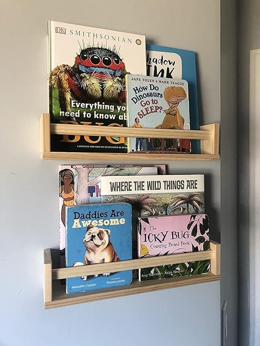 Gneric Floating Shelves for Wall, Burlywood Nursery Book Shelves, 15.7 inch Kids Bookshelf, Wall ... | Amazon (US)