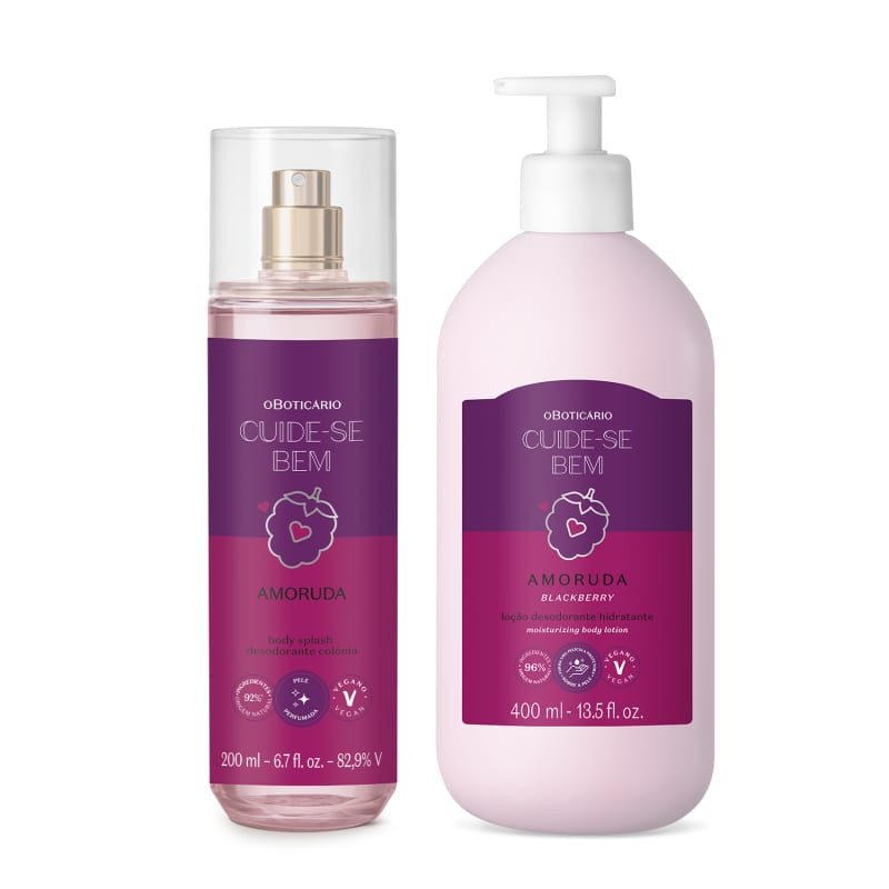 Combo Cuide-se Bem Amoruda: Body Splash 200ml + Loção Corporal 400ml | O Boticario | oBoticario (BR)