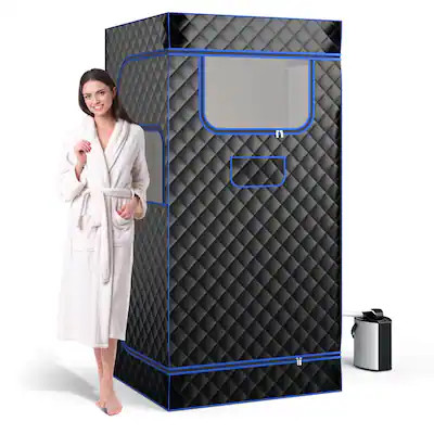 Costway - Portable Steam Sauna for Home Full Body Sauna Box with 3L Steam Generator - Black | Best Buy U.S.