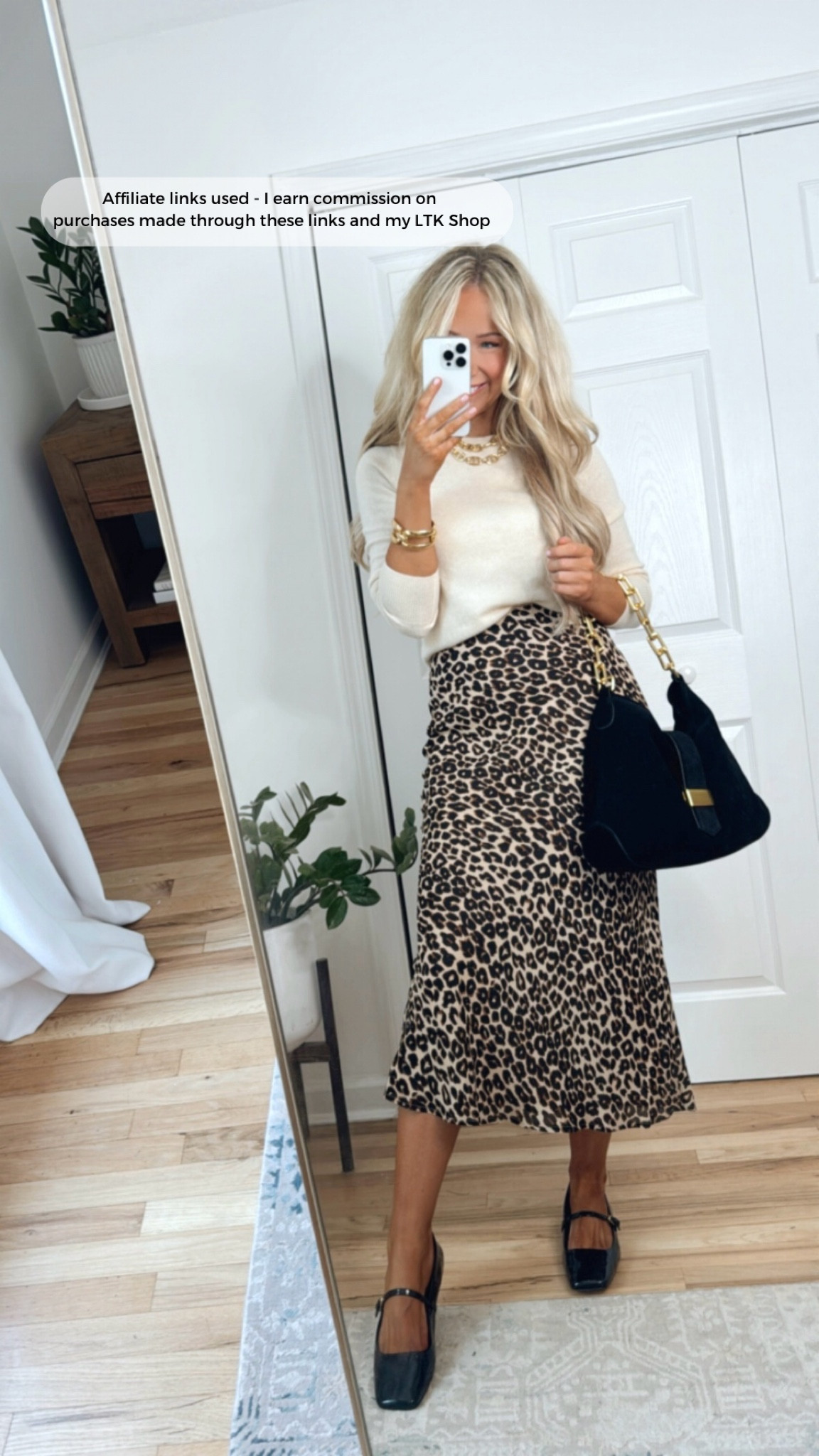 Leopard skirt outfit 