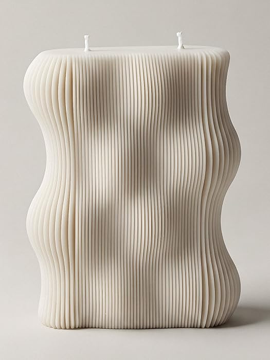LAWA Wavy Candle - Scented Soy Wax Elegant Aesthetic Candle Housewarming Gift Home Decor Idea Whi... | Amazon (US)
