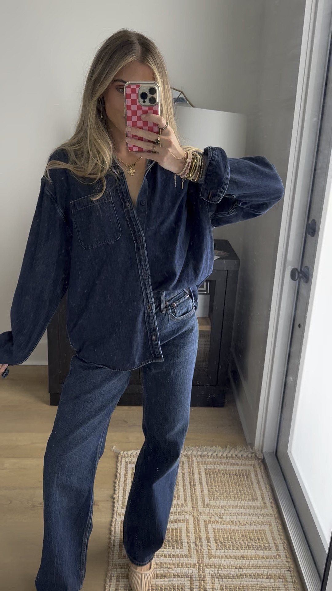 Canadian tuxedo! Size medium in top and 25 in jeans but exchanging for size 24! Denim Button-Up Shirt. Comfortable long-sleeve button-up shirt in our soft denim fabric and relaxed-fit silhouette, featuring a classic collar, left chest pocket and curved hem. High Rise 90s Relaxed Jean

Our classic 90s relaxed fit in a dark wash with a clean hem. Features a high rise that is fitted at the waist through the seat to show off your best butt. Eases open through the thigh into a full-length, relaxed leg shape. Made from our Vintage Comfort Stretch fabric with structure and slight stretch. 


#LTKStyleTip #LTKFallSale #LTKSaleAlert