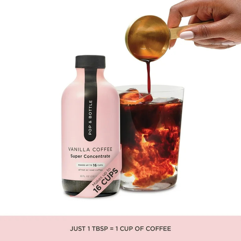Pop & Bottle Instant Cold Brew Coffee Concentrate, Vanilla, Shelf-Stable, 8 fl oz | Walmart (US)