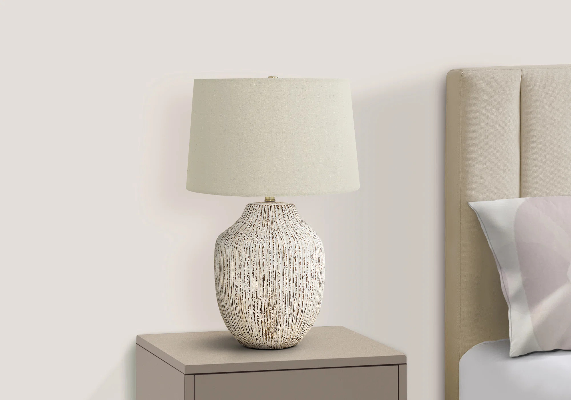 Lighting, 26"H, Table Lamp, Cream Ceramic, Ivory / Cream Shade, Transitional | Wayfair North America