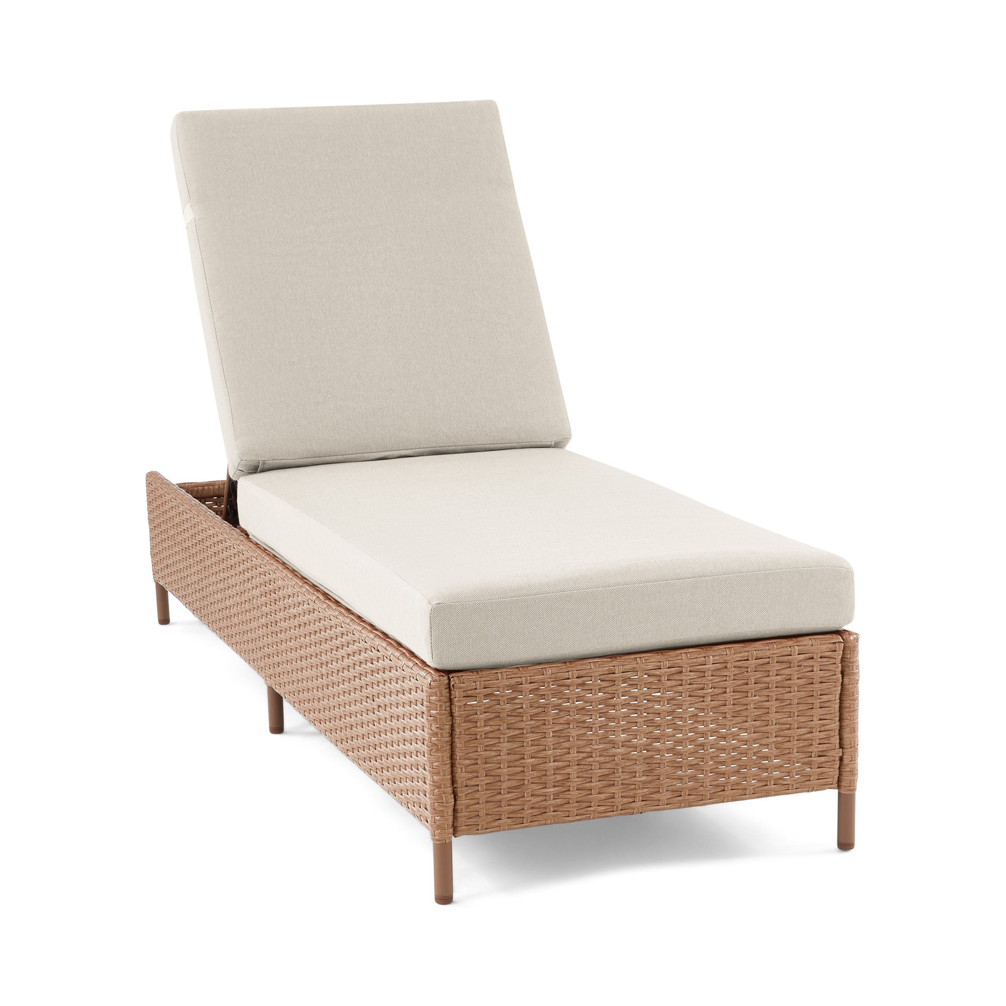 Mainstays Chelsea Outdoor Patio Steel Chaise Lounge,Beige | Walmart (US)