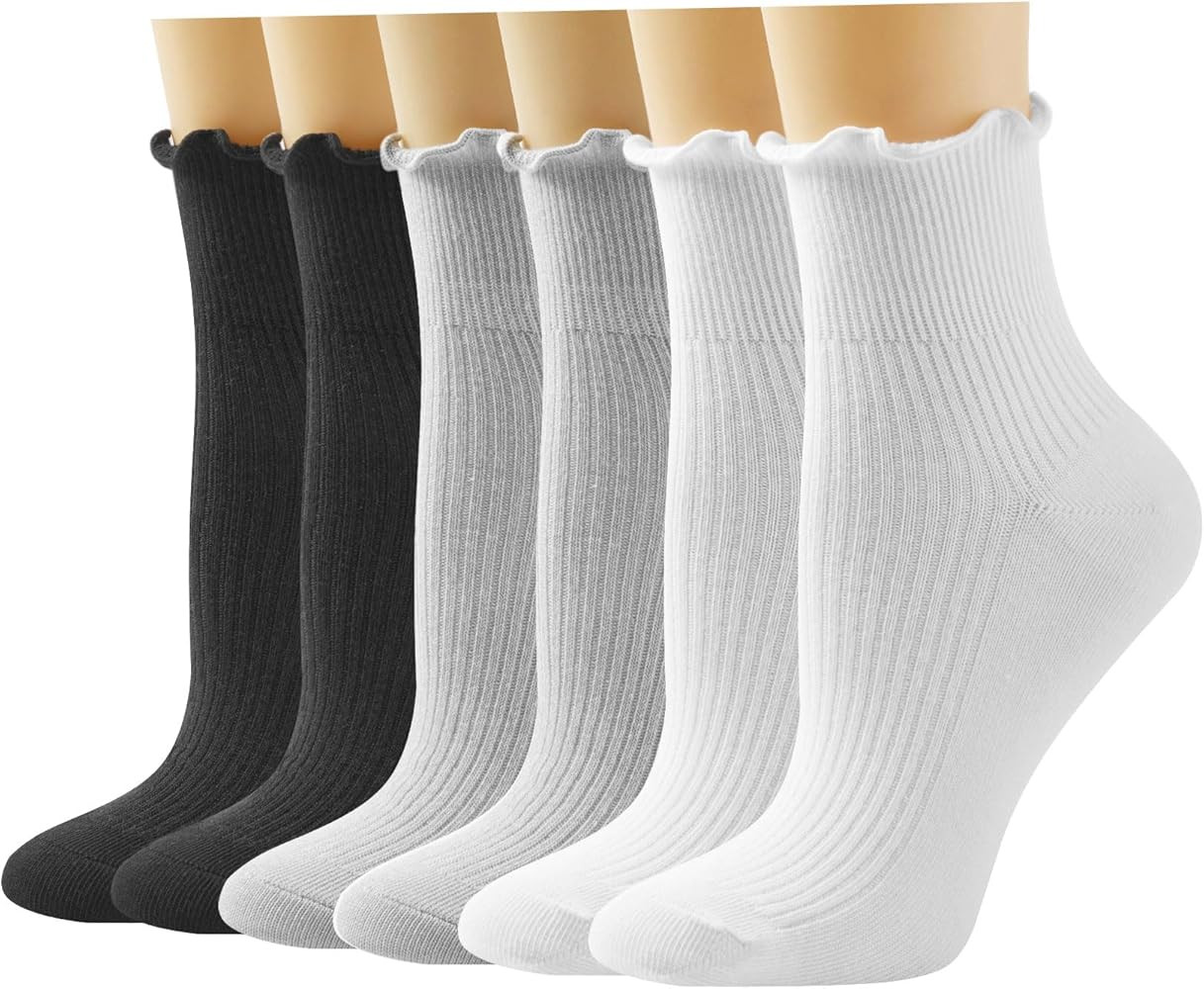 Fall Socks for Women,Halloween Socks for Ruffle Sock Gifts,Frilly Ankle Sock for Maryjane Flats S... | Amazon (US)