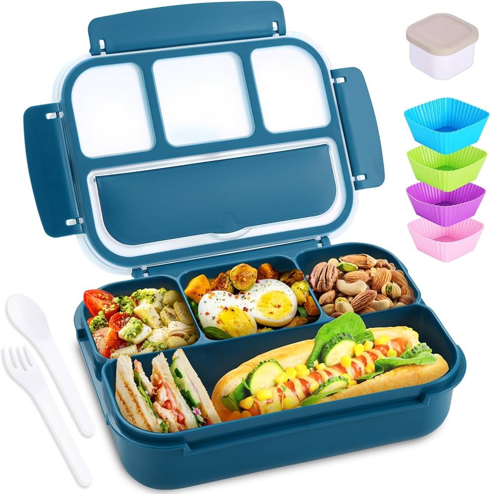 Bento Box Adult Lunch Box, Lunch Containers for Kids Girls Boys with 4 Compartments, Lunchable Fo... | Amazon (US)