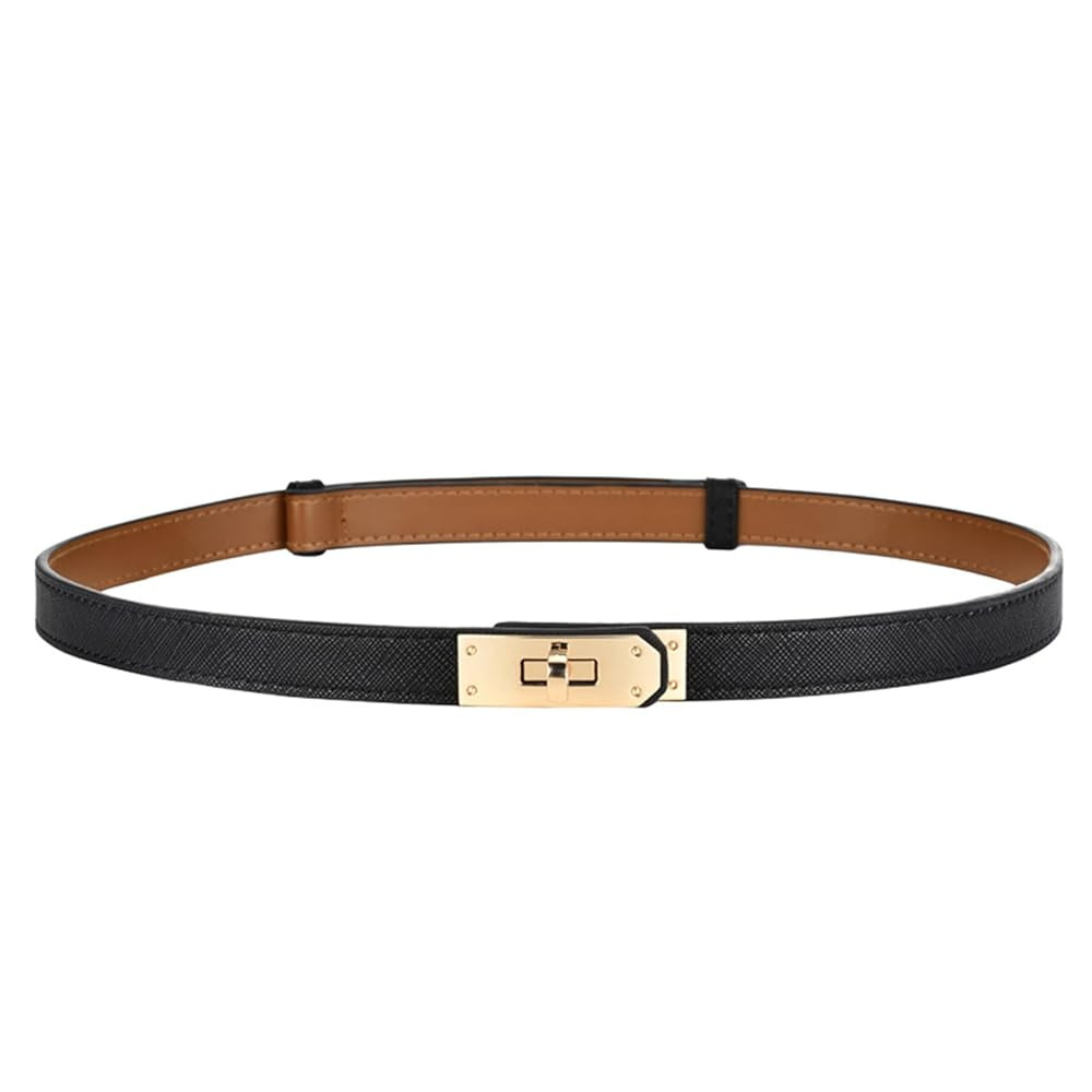 FENLDY Adjustable Thin Belts For Womens Skinny Belts For Dresses Womens Solid Color Alloy Turn Lo... | Amazon (US)