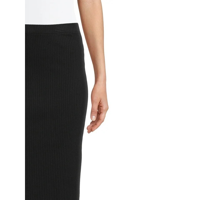 Time and Tru Women's Pull-On Ribbed Midi Skirt | Walmart (US)