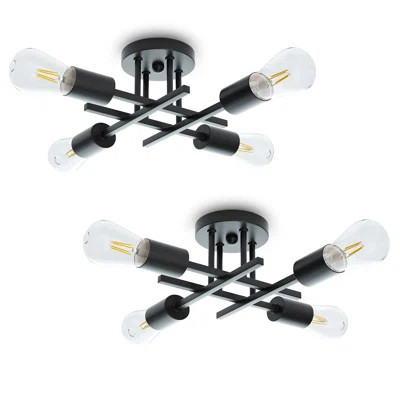 Hannah-Jayne 4 - Light 15.35'' Sputnik Modern Linear Flush Mount (Set Of 2) | Wayfair North America