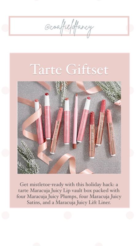 Get mistletoe-ready with this holiday hack: a tarte Maracuja Juicy Lip vault box packed with four Maracuja Juicy Plumps, four Maracuja Juicy Satins, and a Maracuja Juicy Lift Liner. The perfect holiday beauty gift for $59! 

#LTKHoliday #LTKbeauty #LTKGiftGuide