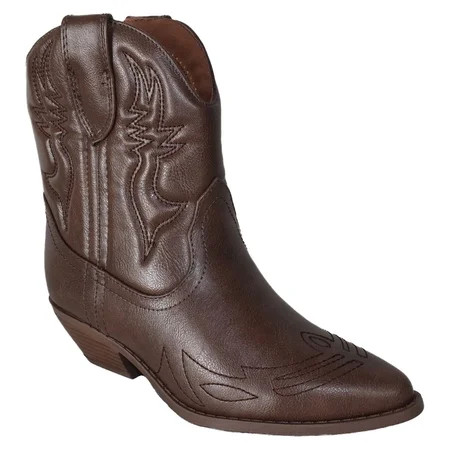 Soda Women Cowgirl Cowboy Western Stitched Ankle Boots Pointed Toe Short Booties RIGGING-S Tan Brown 8.5 | Walmart (US)