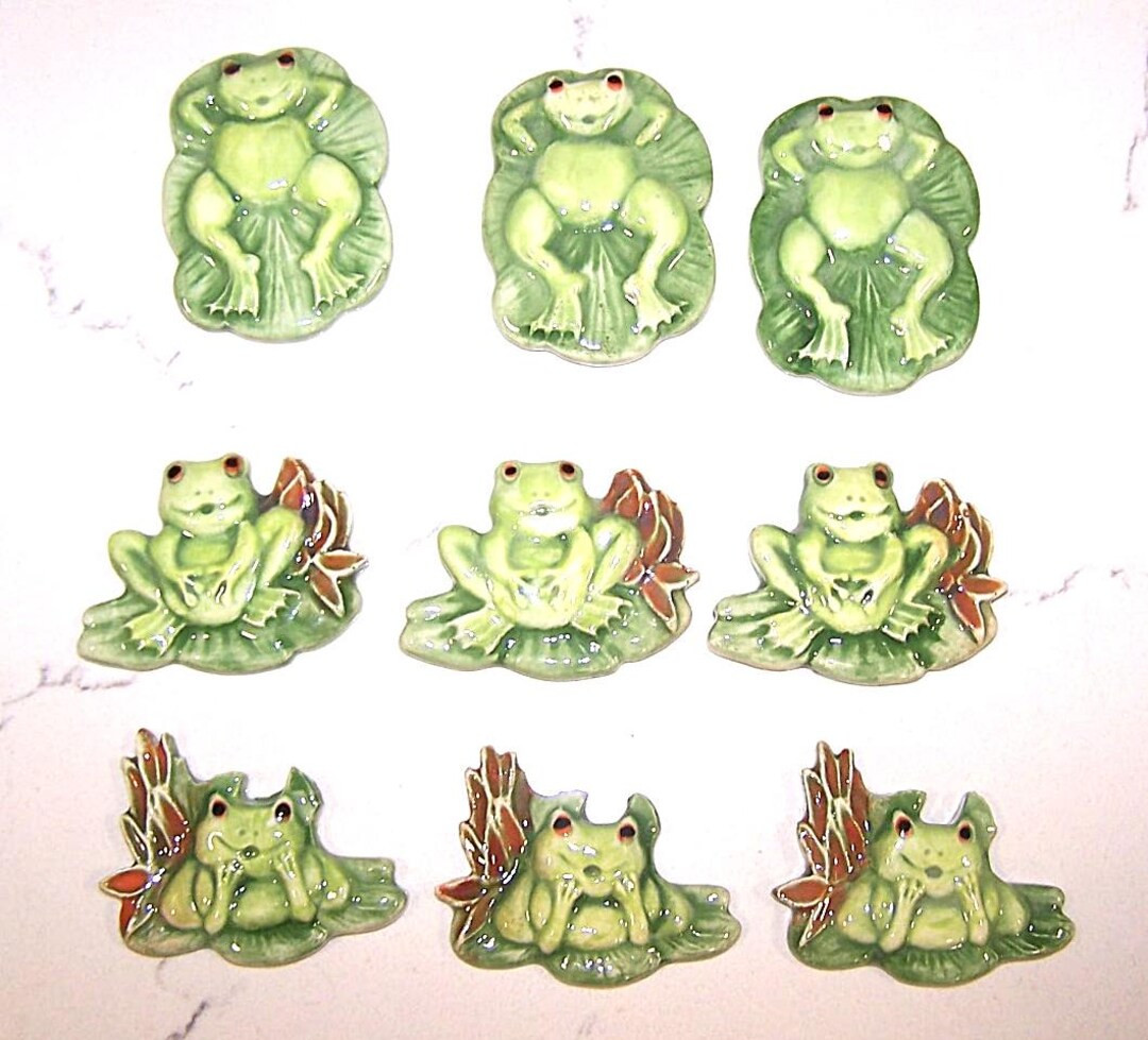 Frogs Lily Pad Ceramic Mosaic Tiles Magnet Art DIY Projects Glazed Quirky Hand Painted Murals Col... | Etsy (US)