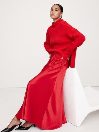 Oversized Wool Ribbed Sweater | Banana Republic (US)