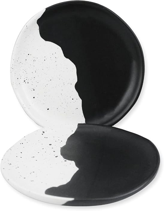 roro Handcrafted Ceramic Appetizer & Salad Plates - Set of 2, Mottled Cream, 7 Inches | Unique Bl... | Amazon (US)