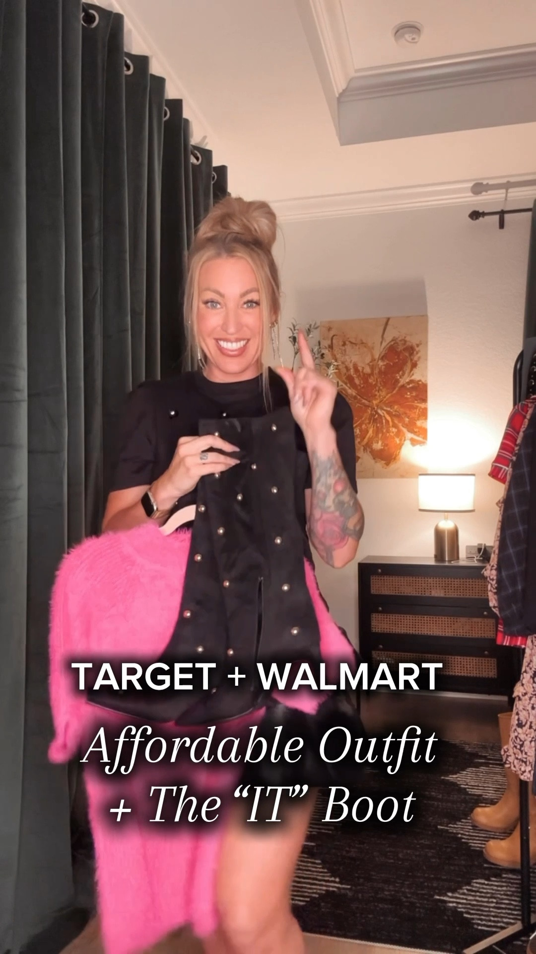 The perfect mix of cozy and glam 💕
This fuzzy hot pink top feels like cashmere and adds just the right pop of color for the season. I paired it with a flirty peplum baby doll skirt, statement rhinestone bow earrings, and the Target “it boots” everyone is obsessed with right now — soft suede, comfy, and so chic.

✨ The perfect look for a holiday party, girls’ night, or date night — stylish, confident, and effortlessly affordable.
Everything is linked on my LTK 🤍

#LTKOver40 #LTKHoliday #LTKParties