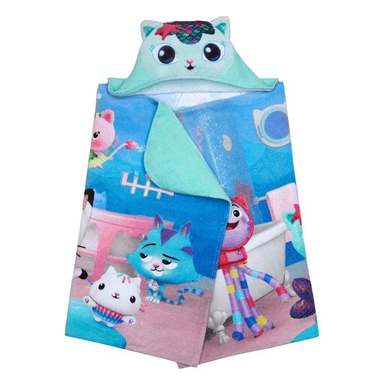 Gabby's Dollhouse Mercat Kids Cotton Hooded Towel | Walmart (US)