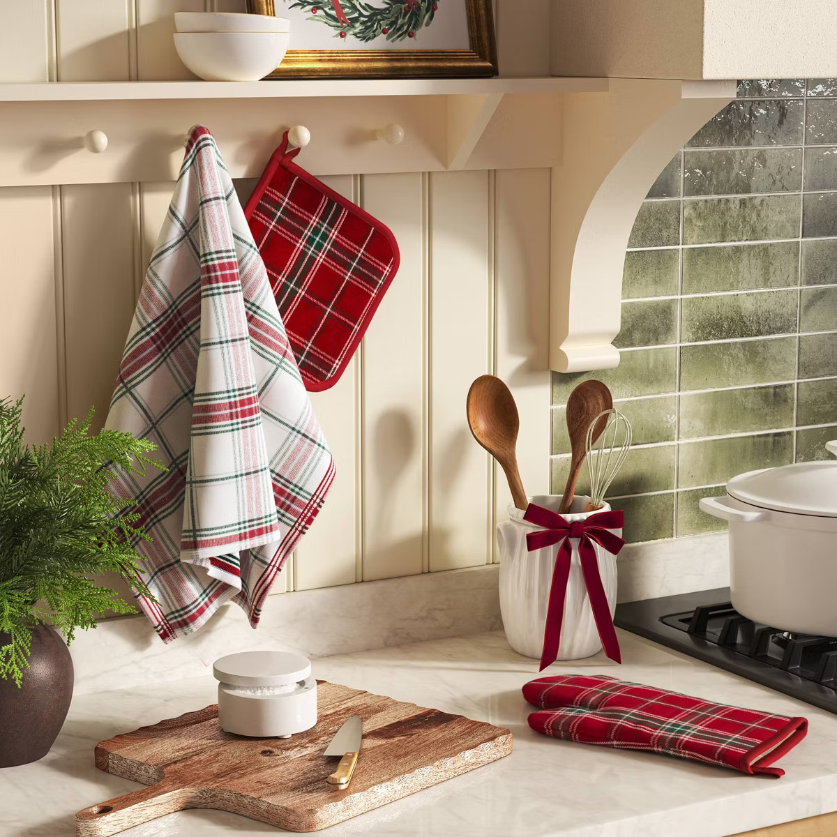 Kitchen Towel Red Plaid Toile - Threshold™ | Target