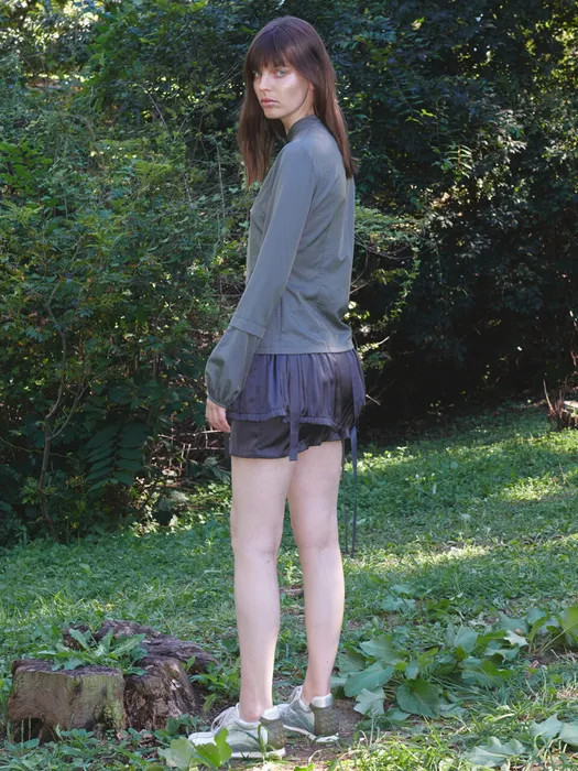 Satin Cargo Skirt_Khaki | W Concept (US)