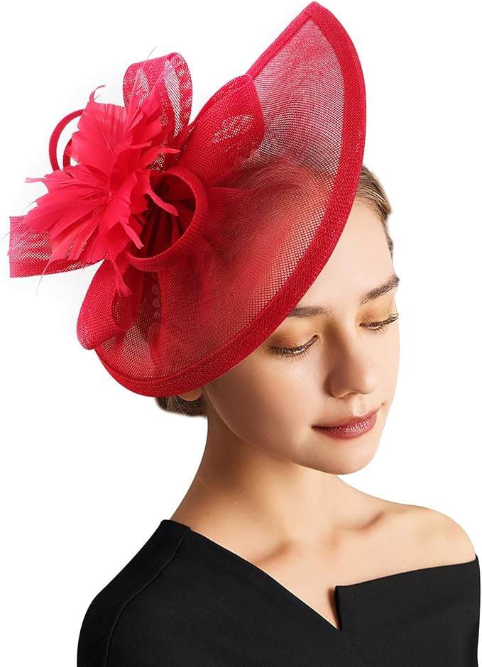 DRESHOW Women Fascinator Hats Tea Party Hat Vintage Pillbox Hat Headband for Cocktail | Amazon (US)